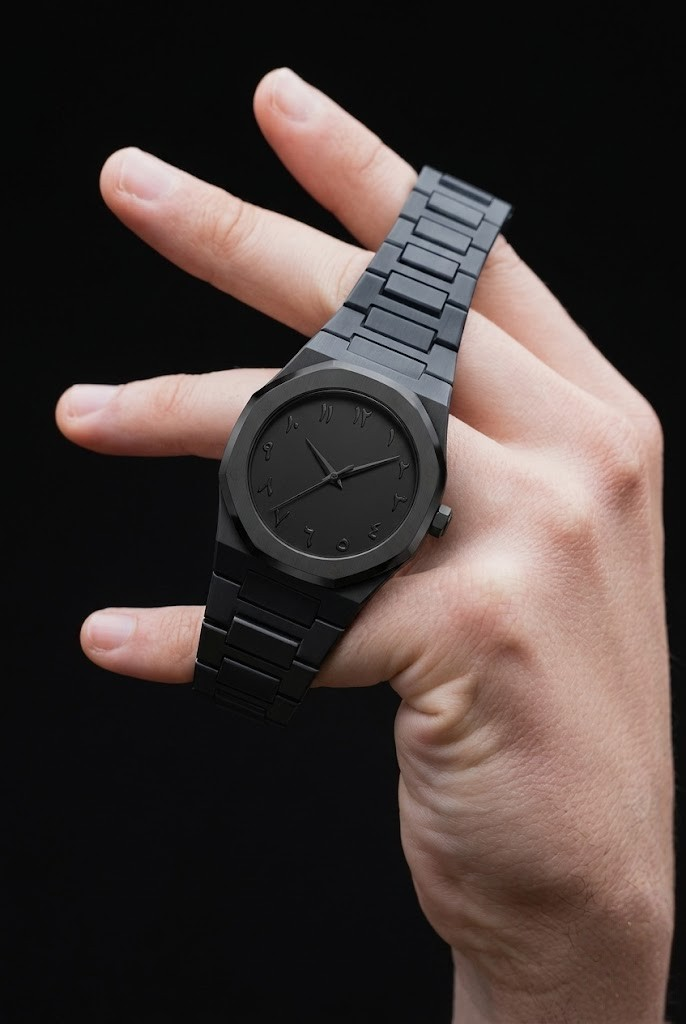 Modern Stainless Steel Bracelet Watch With Arabic Numerals